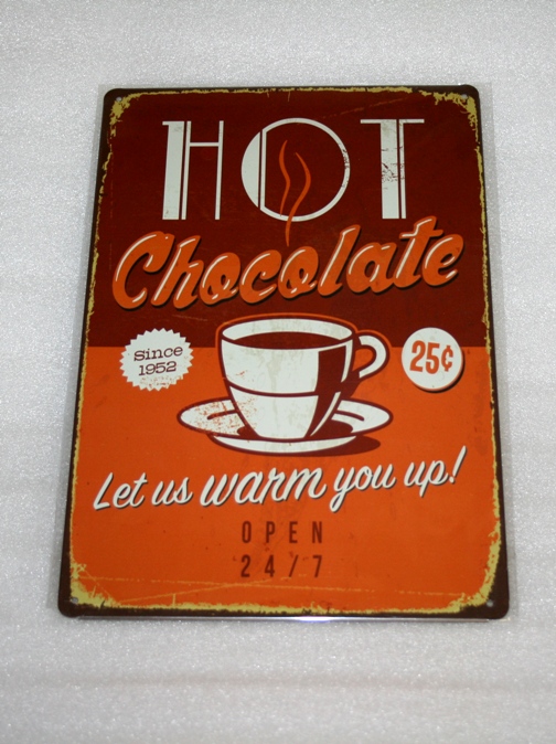 Kovová tabulka Hot Chocolate